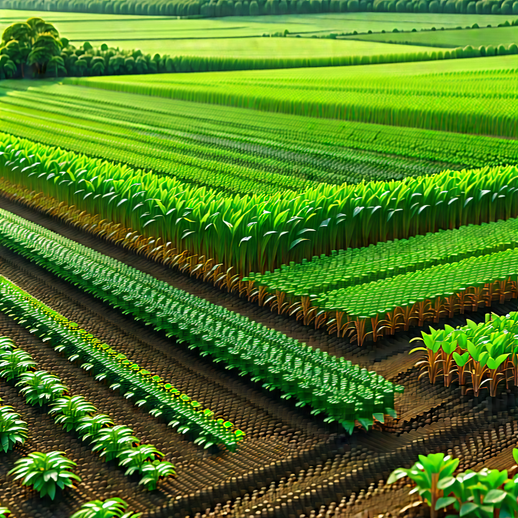 Agricultural Technology In Tech Office With Large, Lush
