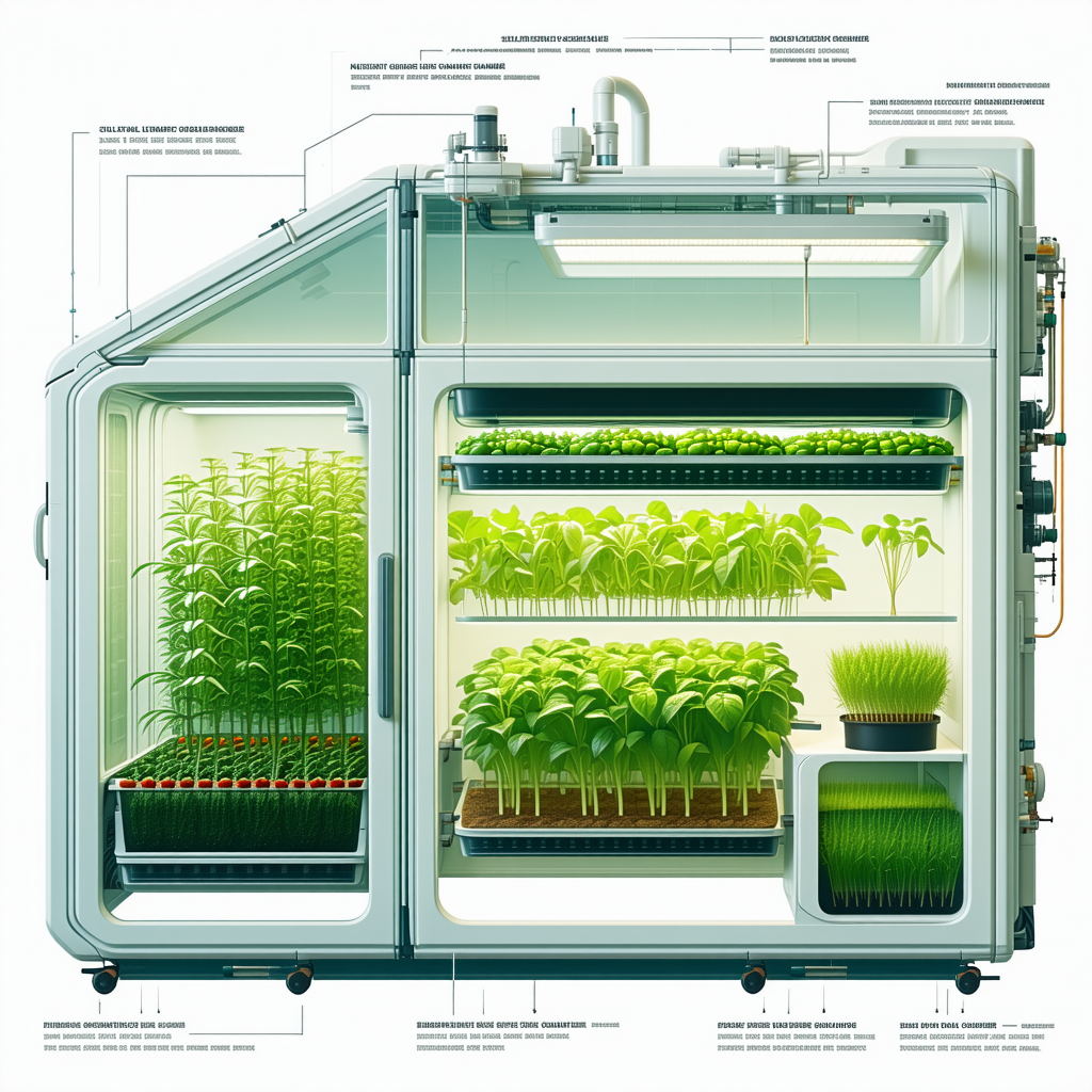 A Large, White, And Green Structure With A Glass Door