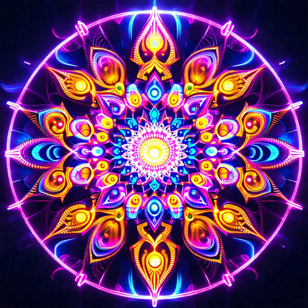 Vibrant, colorful, and intricate design that resembles a ...