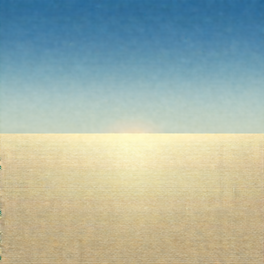 Beautiful sunset over a vast, empty beach