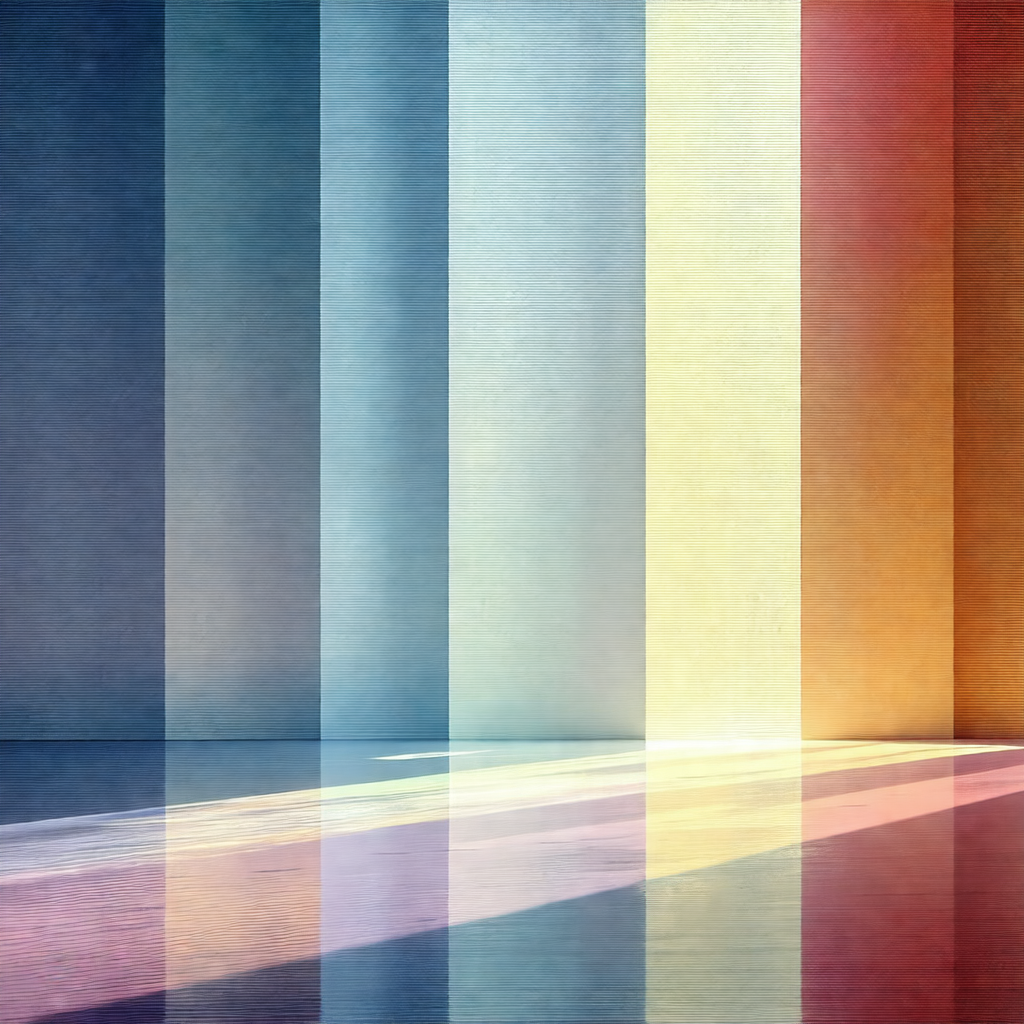 Large, colorful wall with a variety of colors, including ...