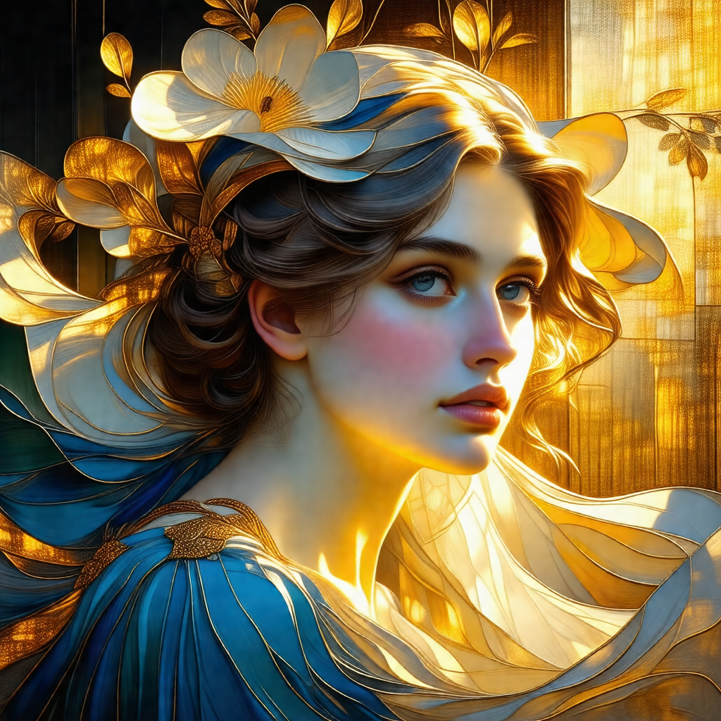 Beautiful woman with long, flowing hair