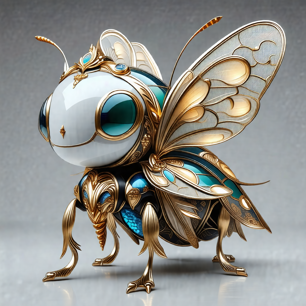 Small, intricately designed gold and blue butterfly figurine