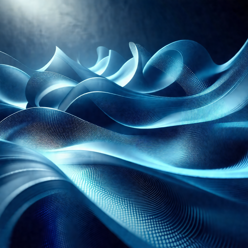 Blue and white swirling pattern, which appears to be a pa...