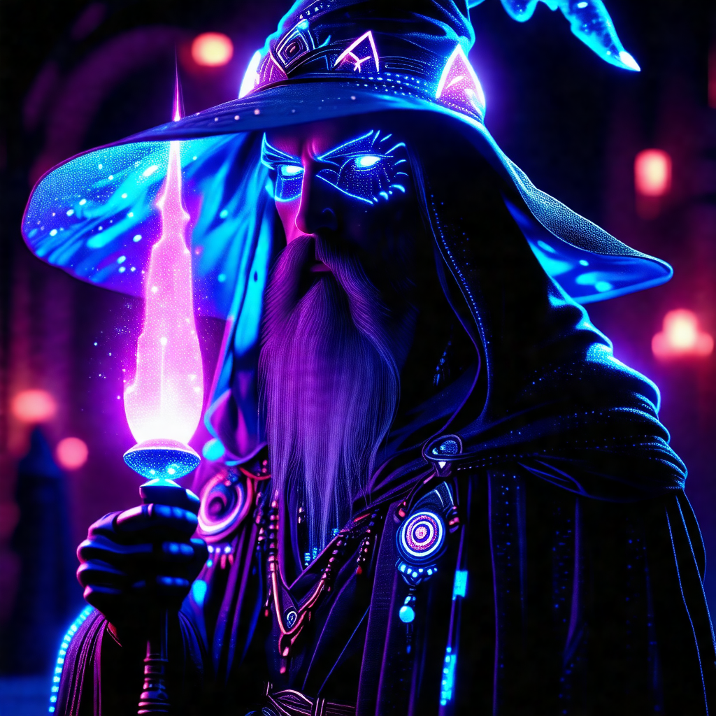 Man dressed in a wizard's outfit, complete with a pointy ...