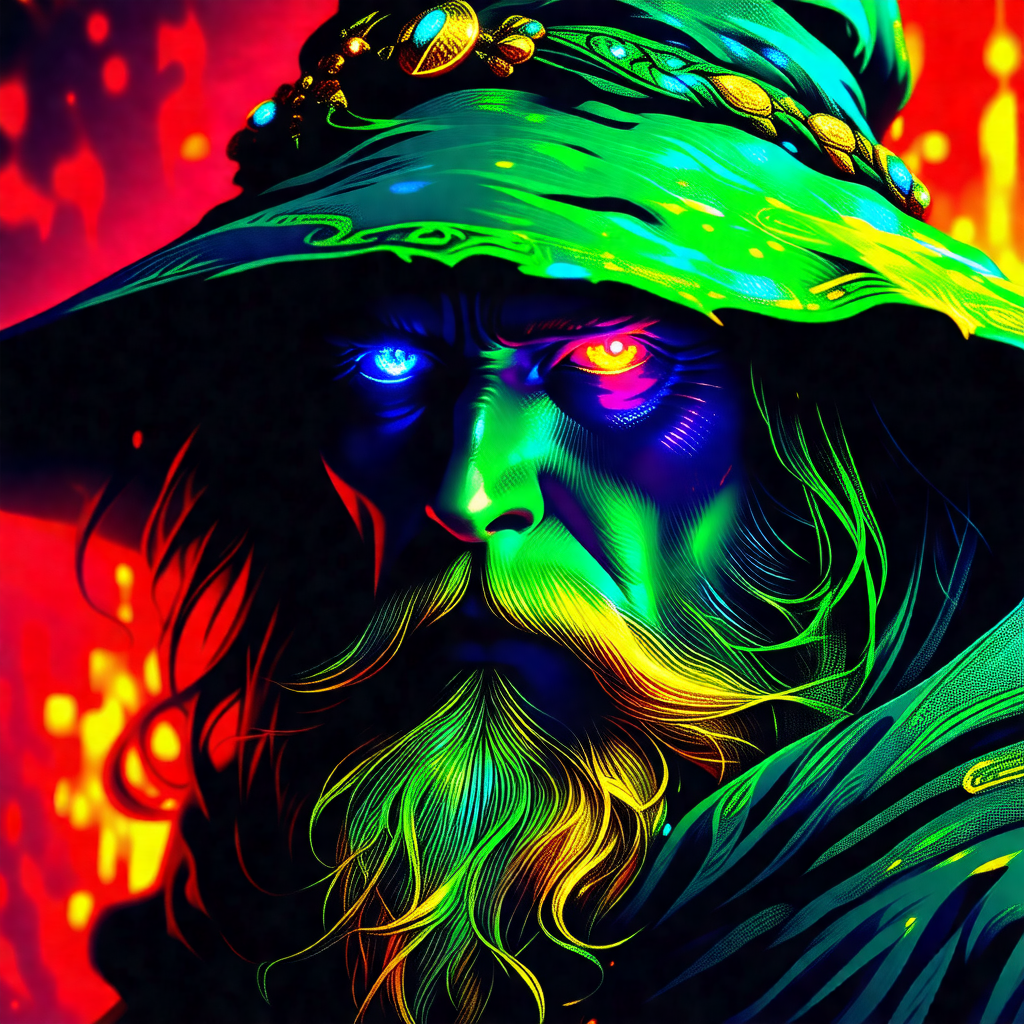 Man with a long beard and a green hat, possibly a wizard ...