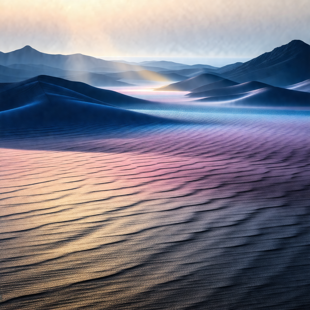 Beautiful desert landscape with a mountain range in the b...