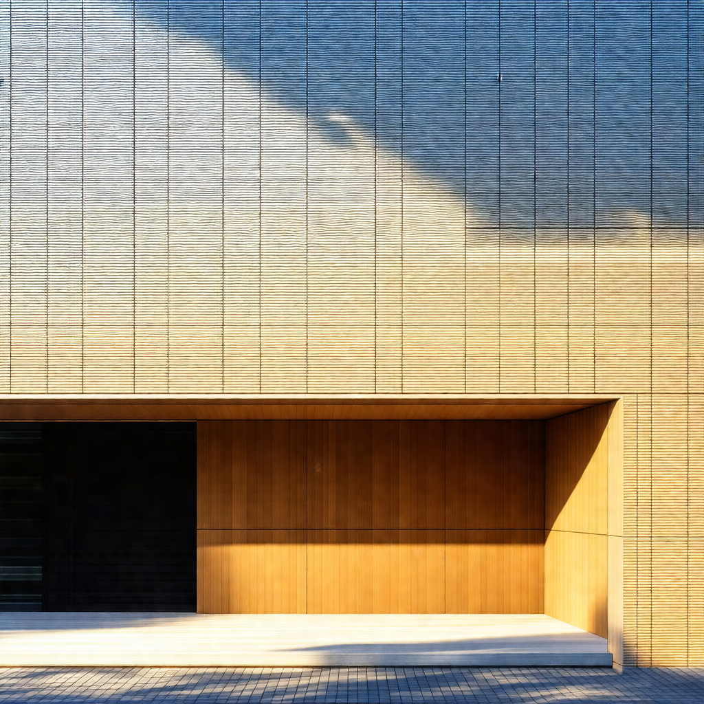 Large building with a wooden facade
