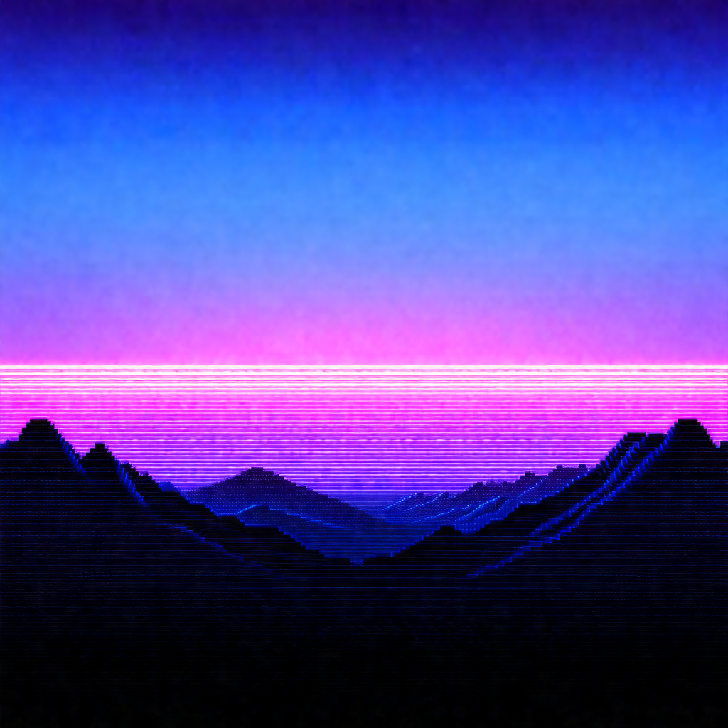 Black and white photo of a mountain range at sunset