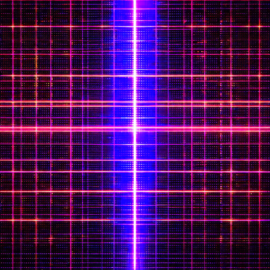 Close-up of a purple screen with a blue line running thro...
