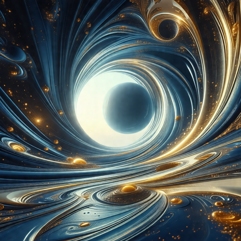 Large, blue, swirling vortex with a black center