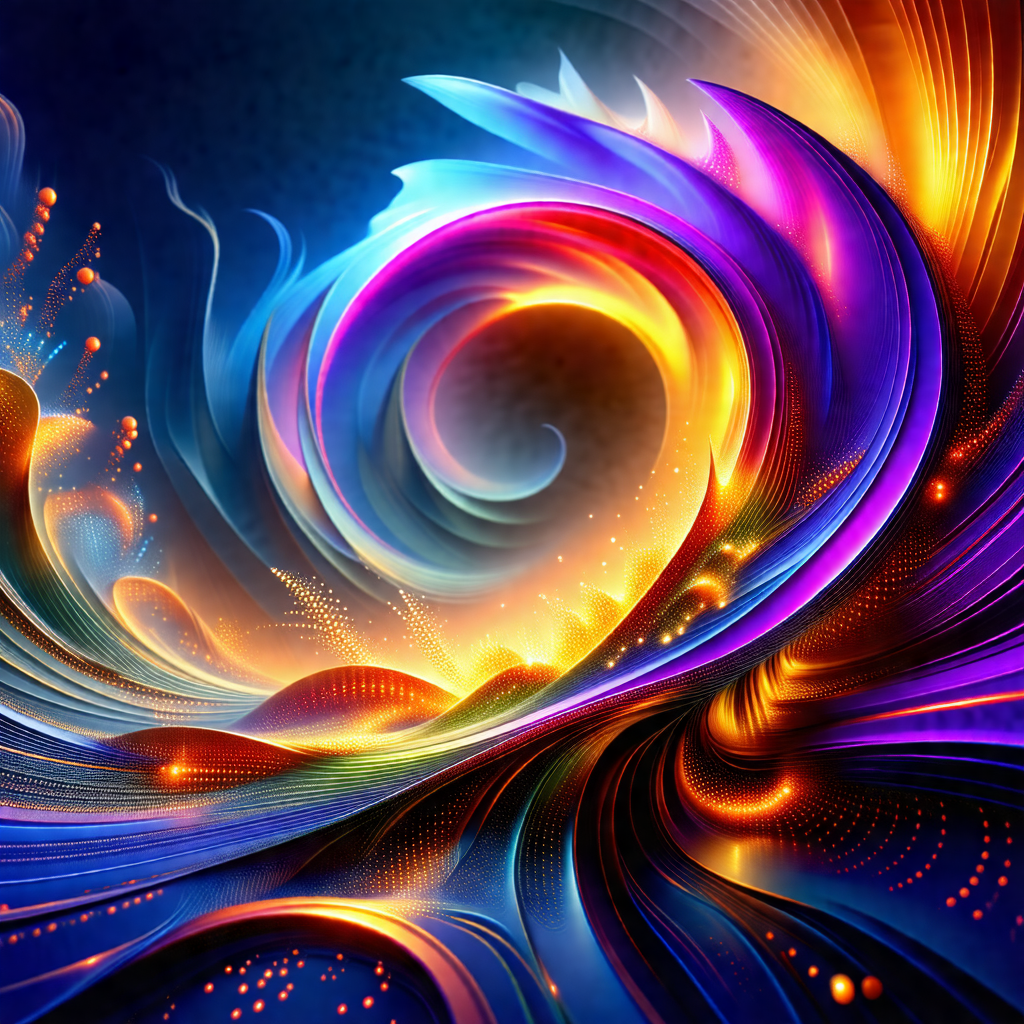 Vibrant and colorful painting of a spiral, featuring a mi...
