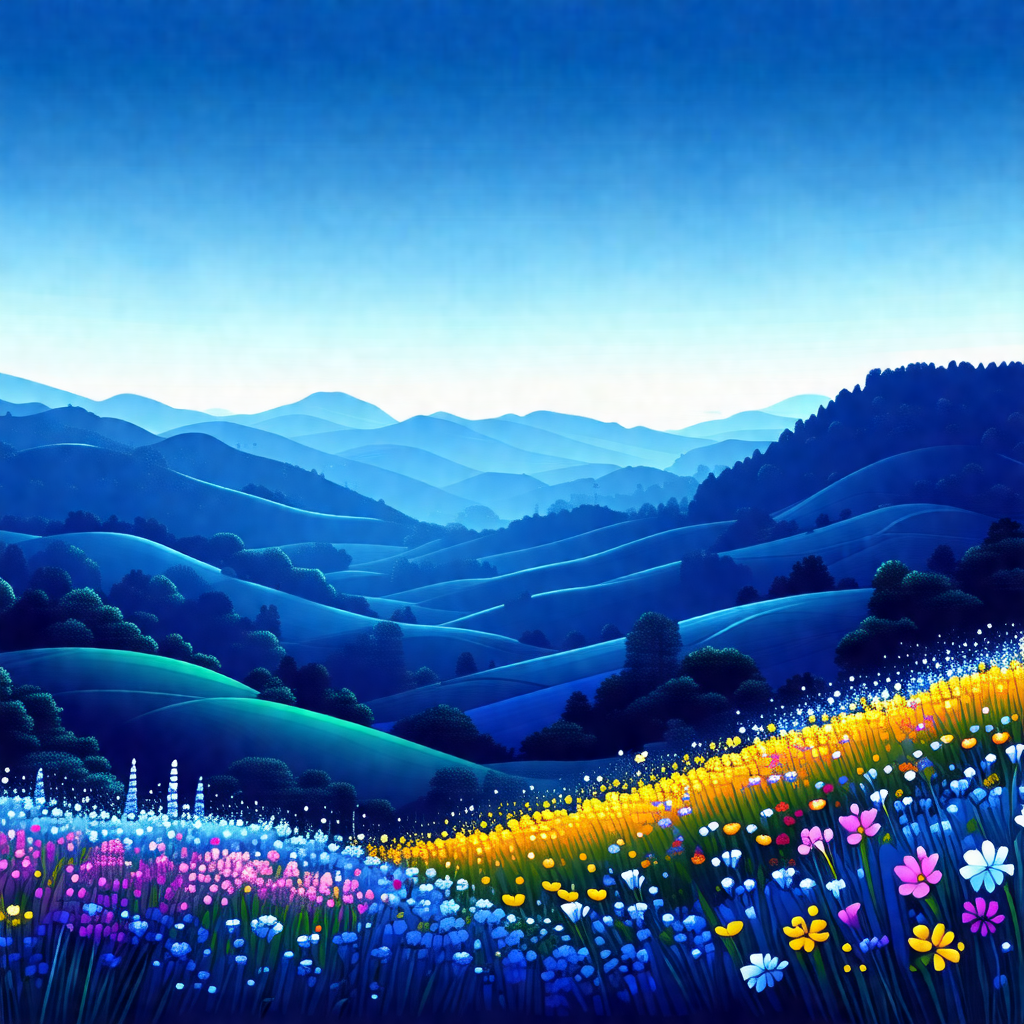 Painting of a beautiful mountain landscape with a lush gr...