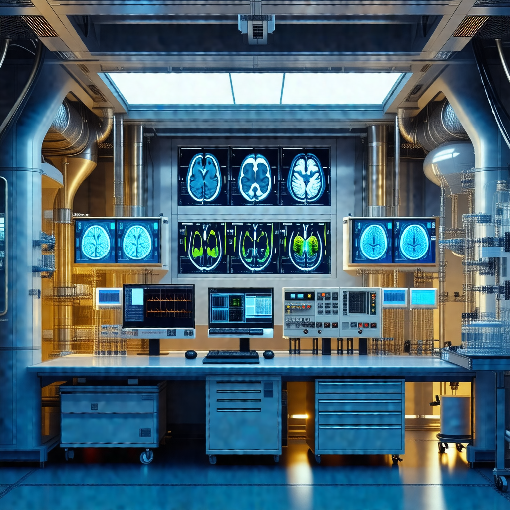 Large, well-equipped medical lab with a focus on brain im...
