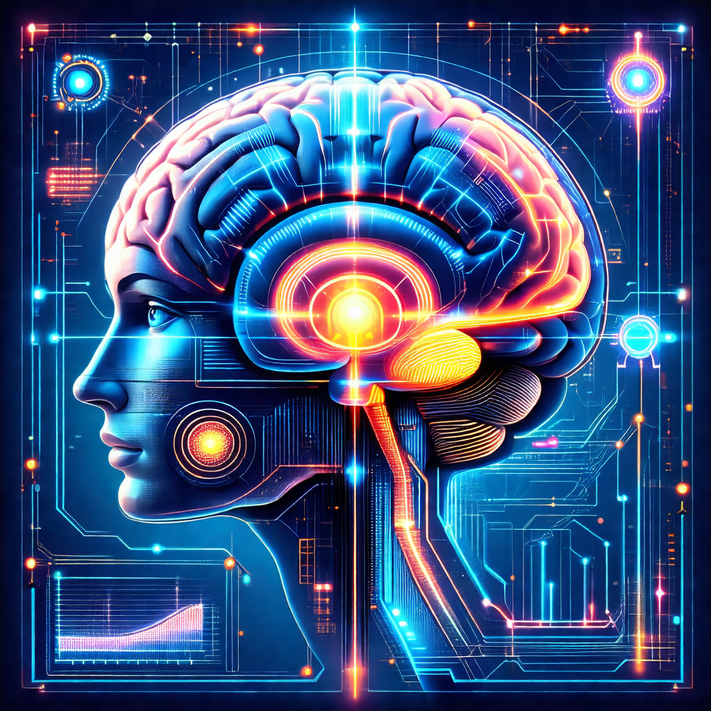 Detailed illustration of a human head, focusing on the br...
