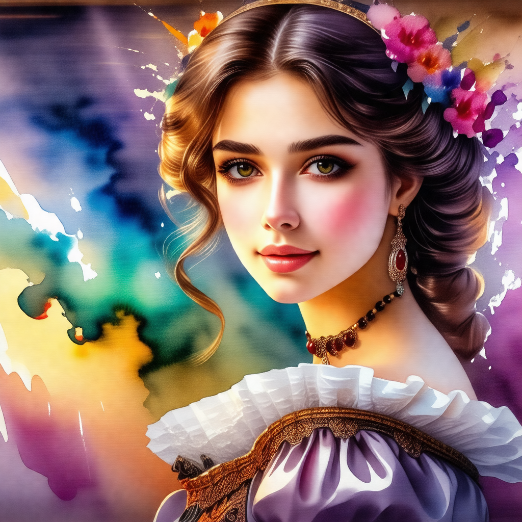 Beautiful woman with long, flowing hair
