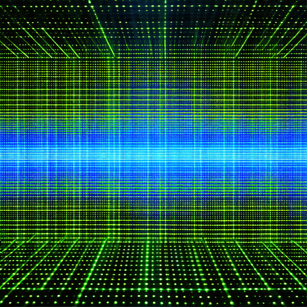 Close-up of a green and blue checkered pattern