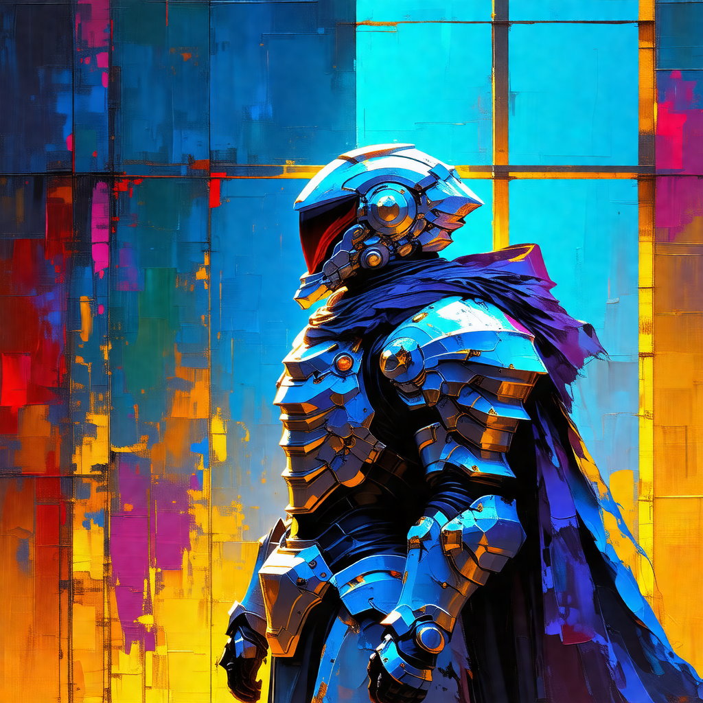 Man dressed in a futuristic suit, standing in front of a ...