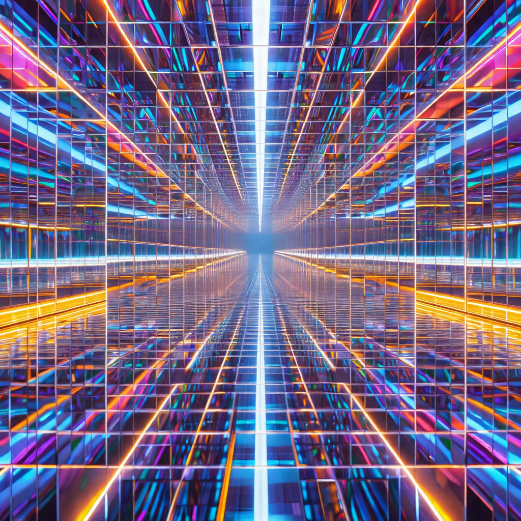 Colorful, abstract representation of a tunnel