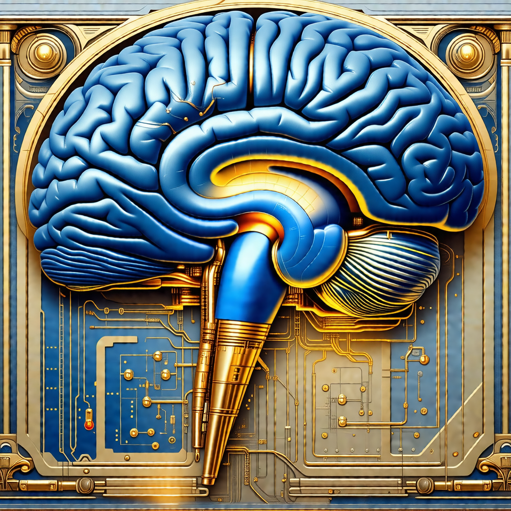Detailed illustration of a human brain, with a close-up v...