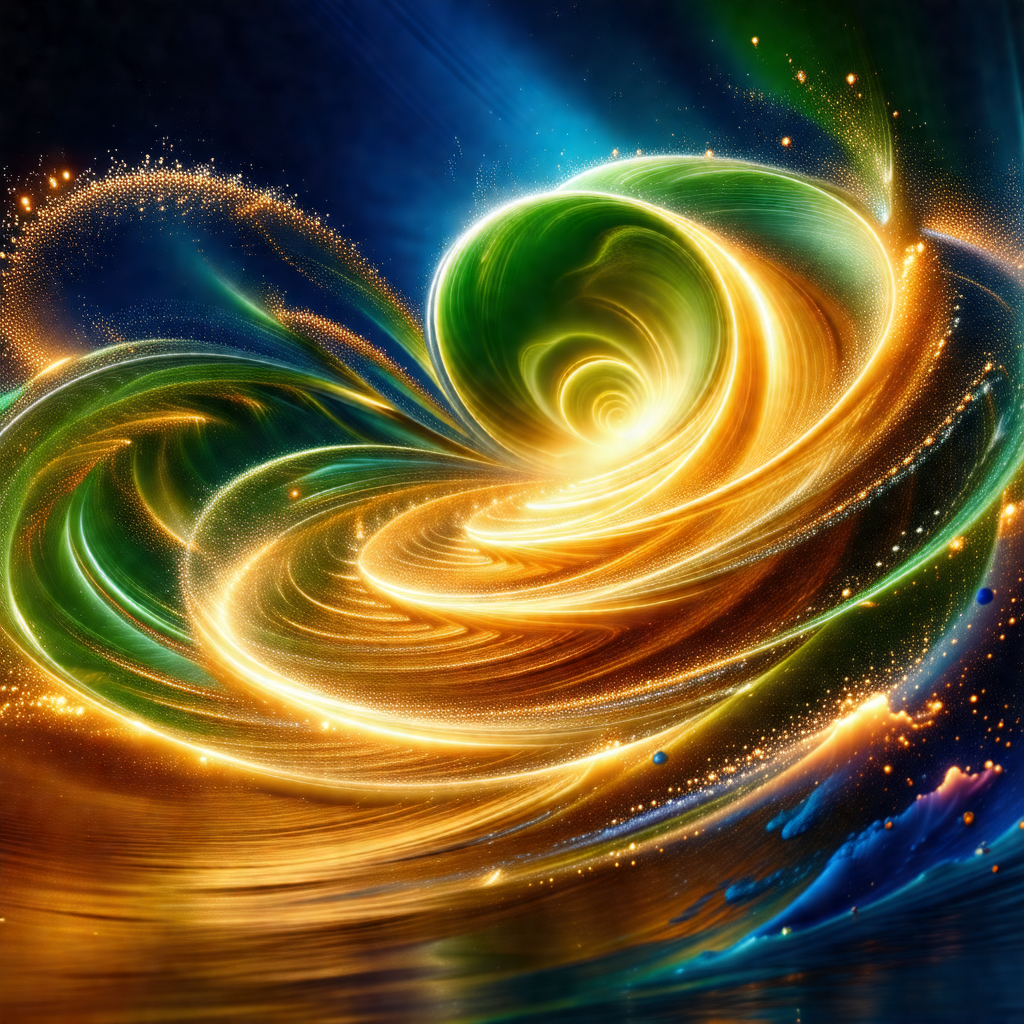Vibrant and colorful display of a spiral or swirl, possib...