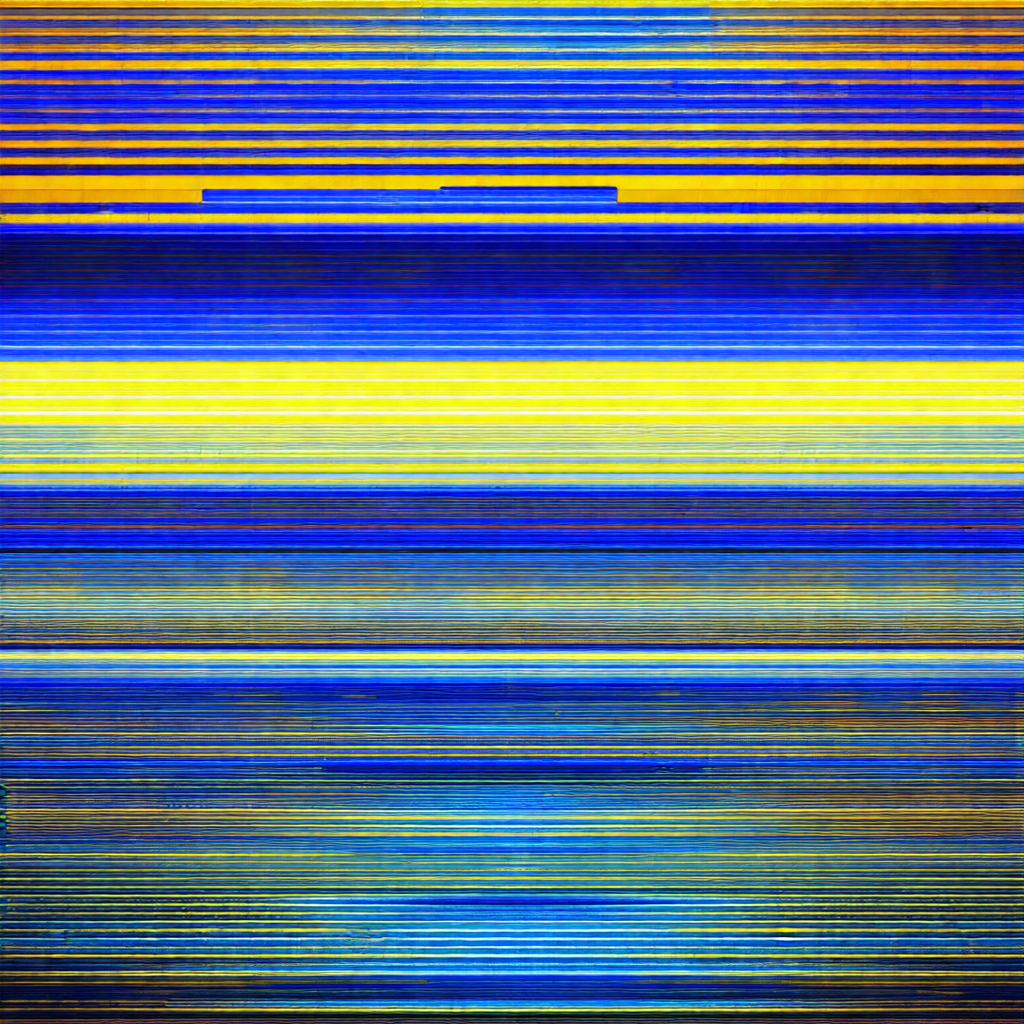 Close-up of a blue and yellow striped pattern