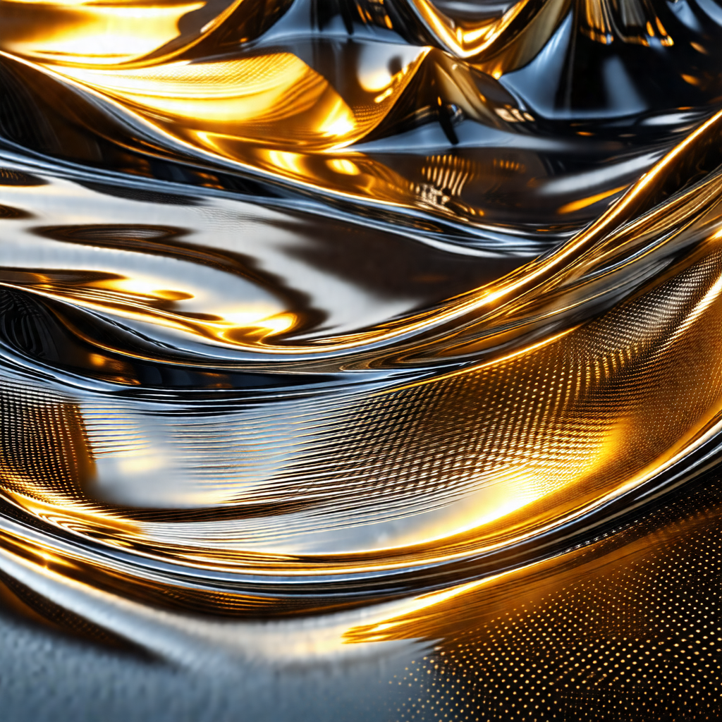Close-up of a shiny, reflective surface, possibly a piece...