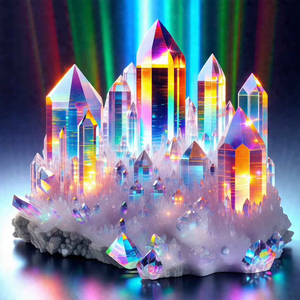 Large, colorful crystal structure, possibly a geode or a ...