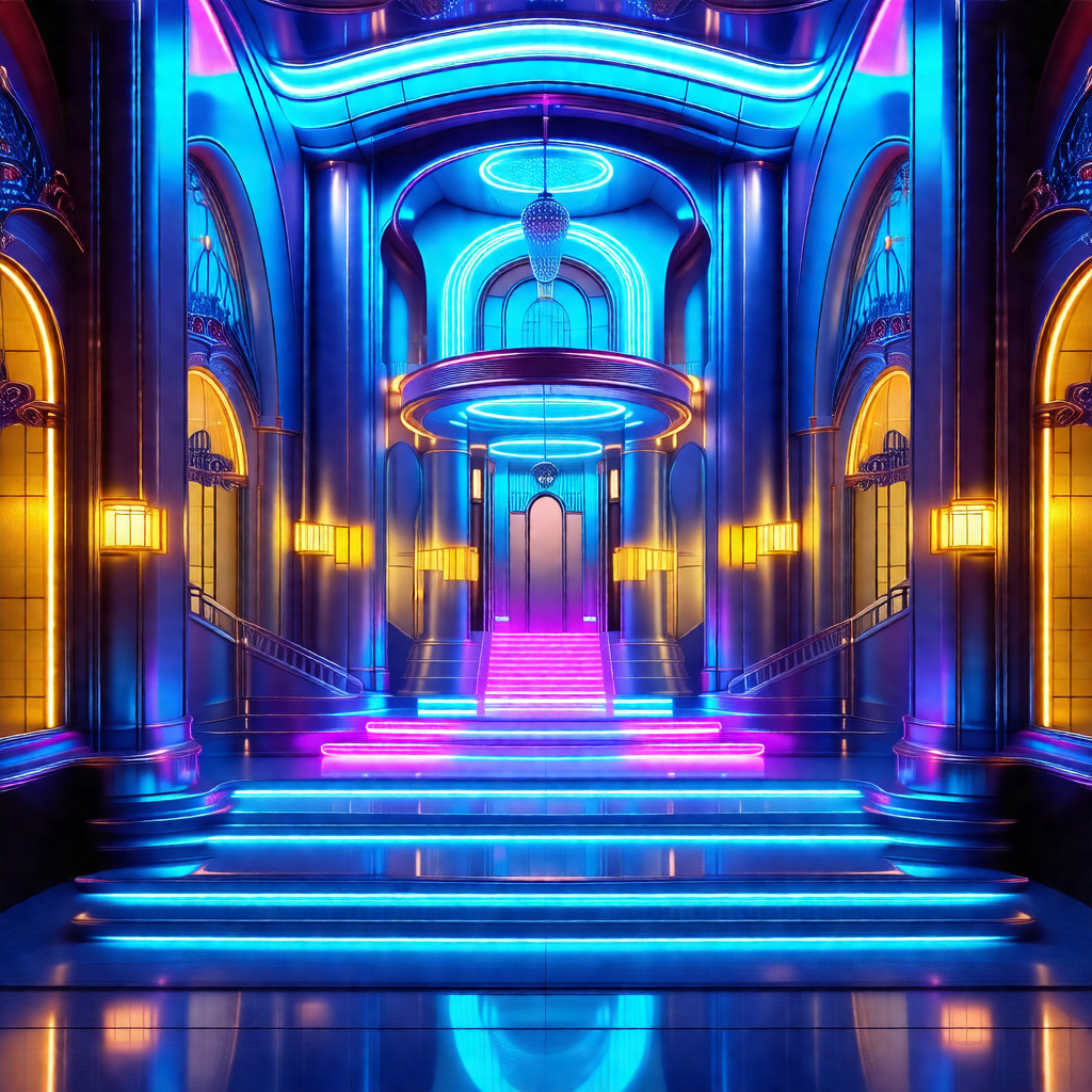 Futuristic, colorful, and artistic representation of a st...