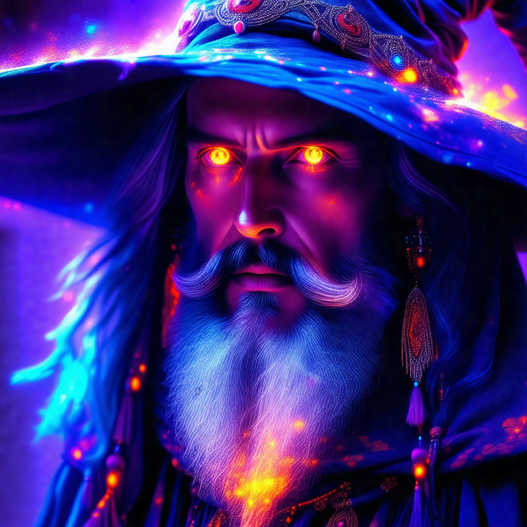 Man with a long beard and a blue hat, standing in front o...