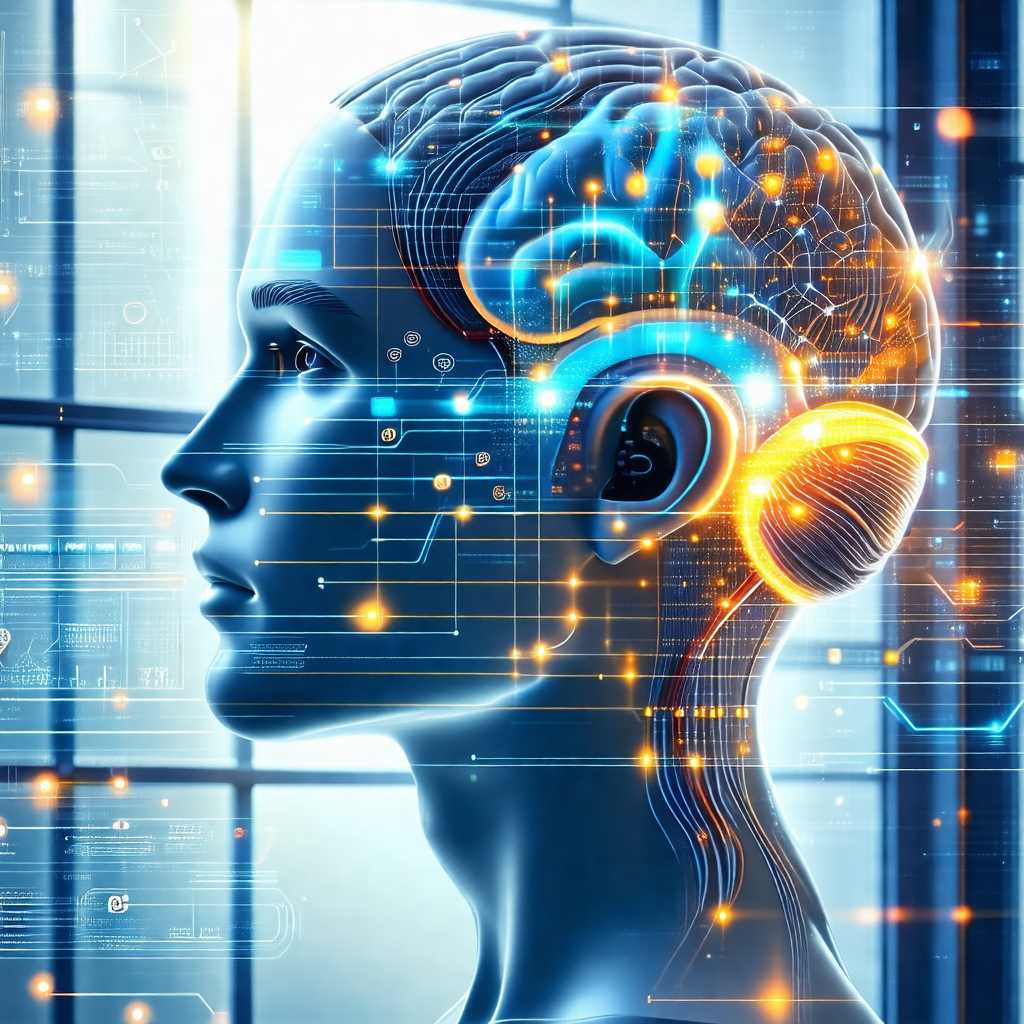 Close-up of a human head with a blue background