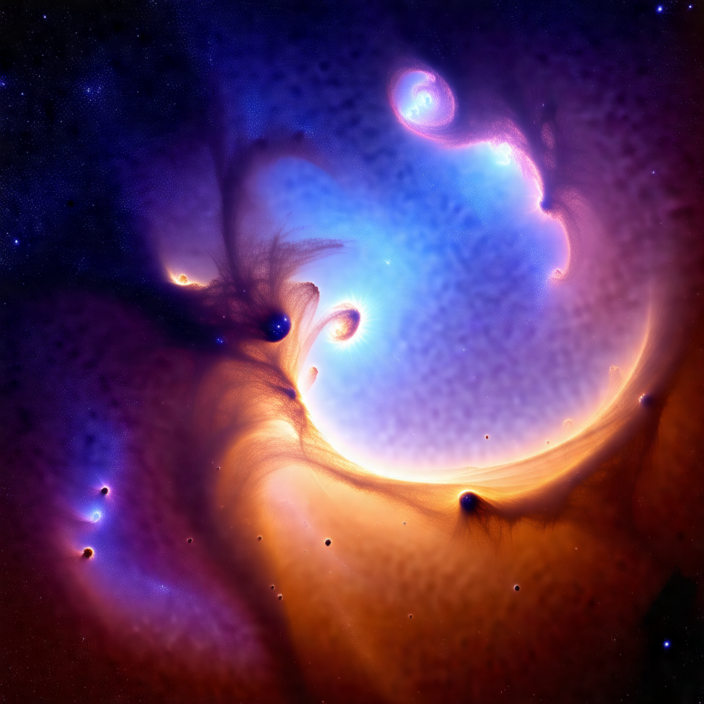Vibrant and colorful space scene, featuring a brightly li...