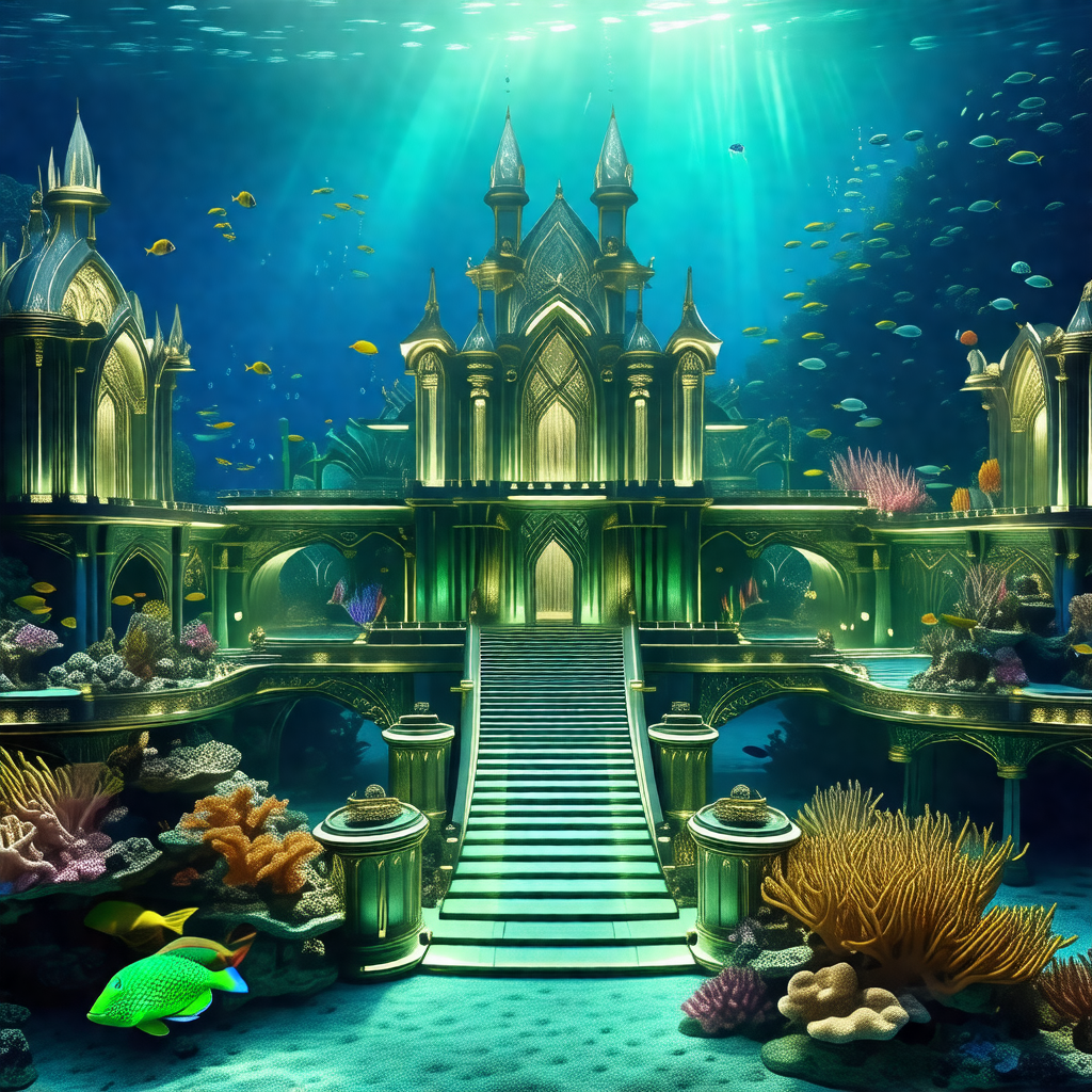 Beautiful underwater palace, complete with a castle-like ...