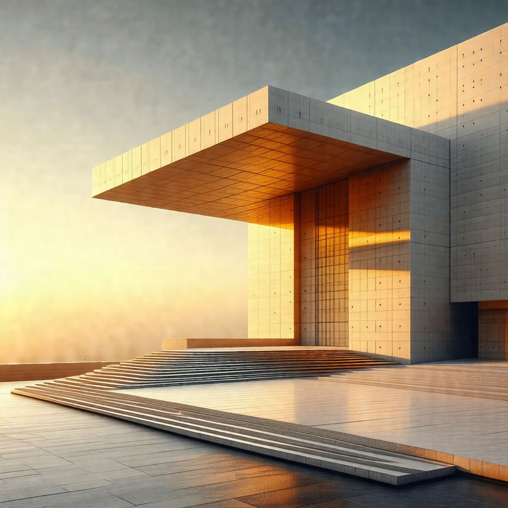 Large, modern building with a large glass wall