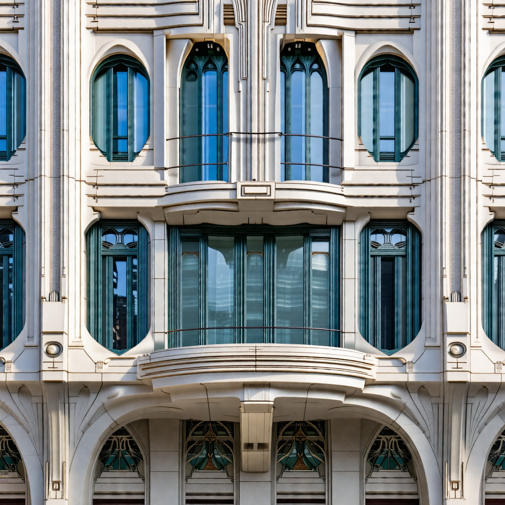 Large, white building with many windows