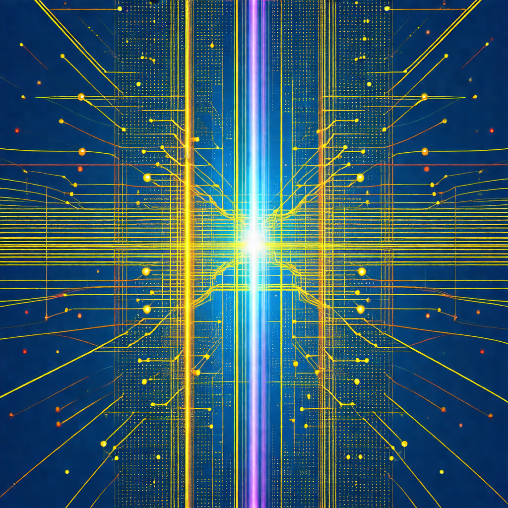 Colorful and abstract representation of a computer circui...