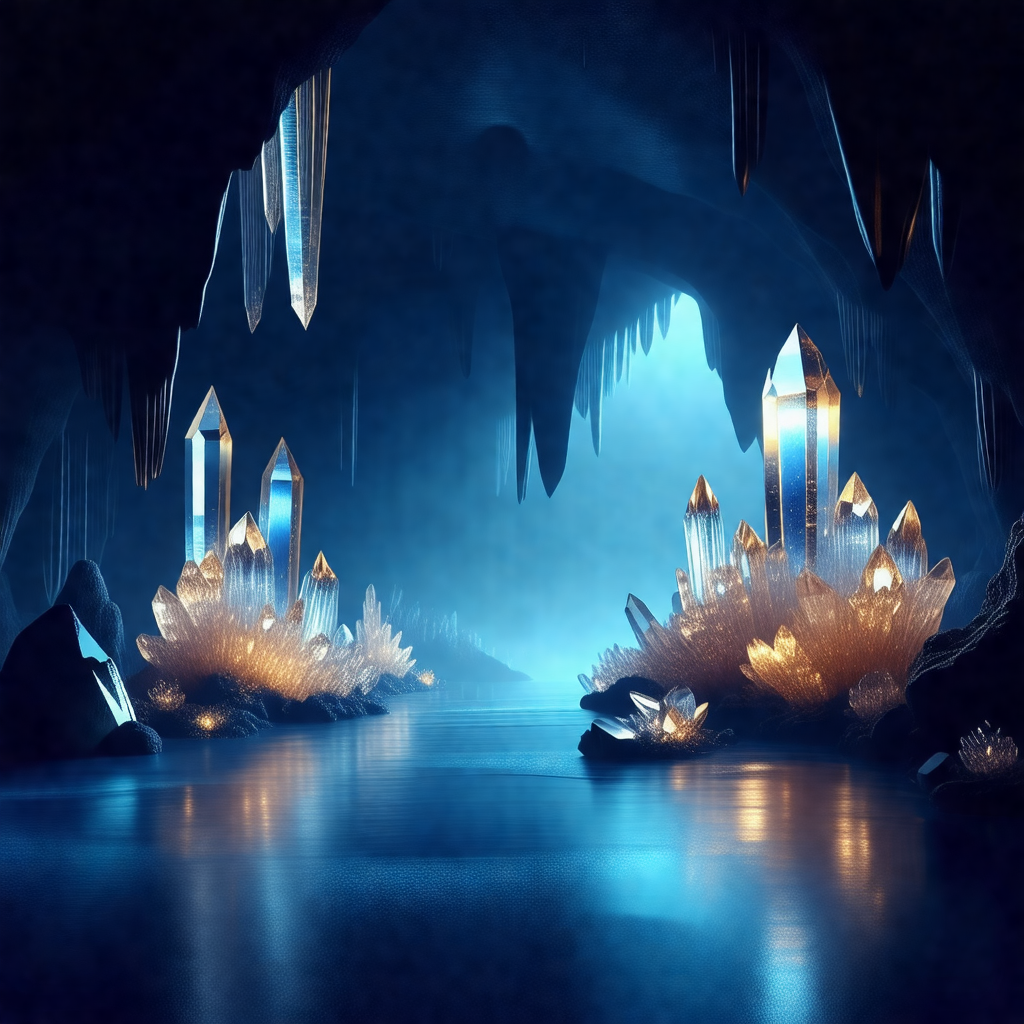 Cave with a river flowing through it
