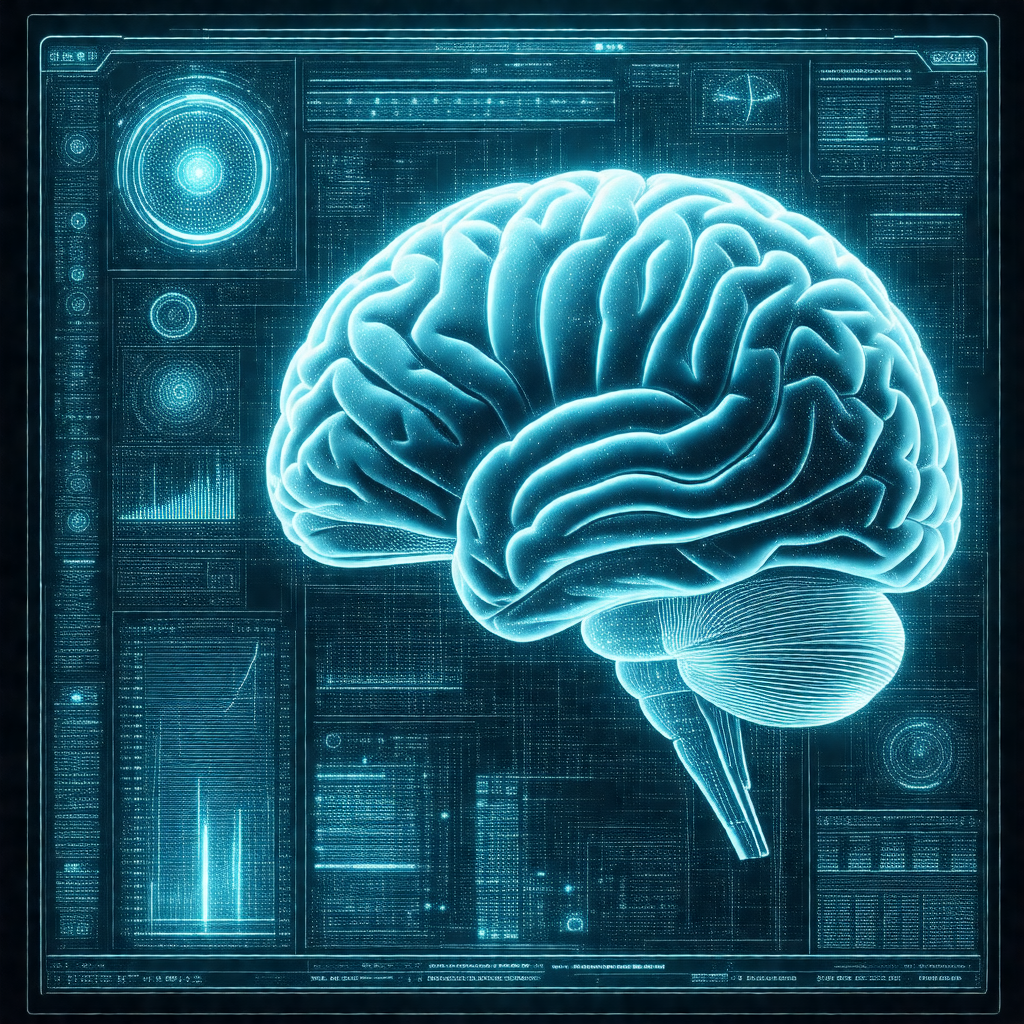 Close-up of a human brain, with a focus on the frontal lobe