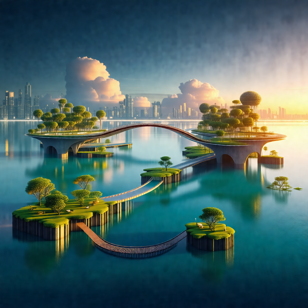 Beautiful island in the middle of a large body of water