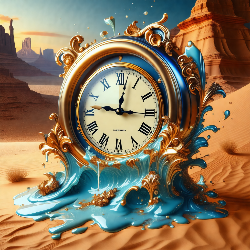 Clock that is floating in a body of water, possibly a lak...