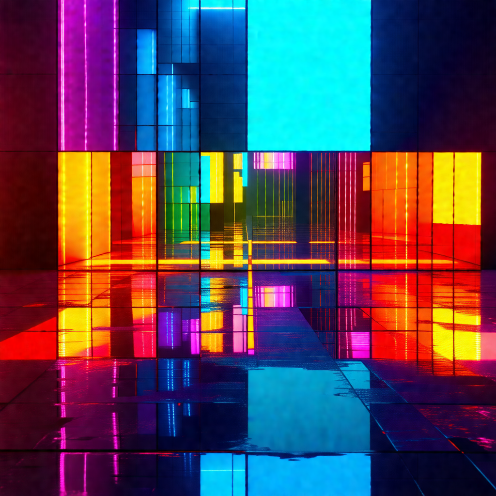 Colorful and artistic representation of a city street