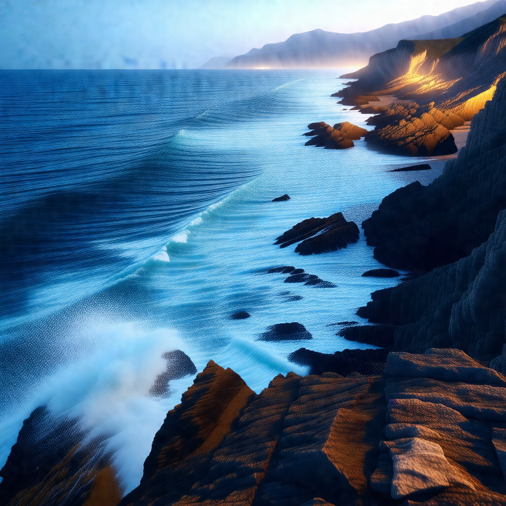 Beautiful beach scene with a large body of water in the b...