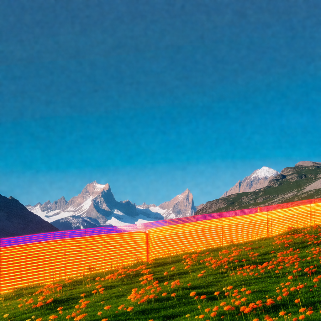 Beautiful mountain range with snow-capped peaks