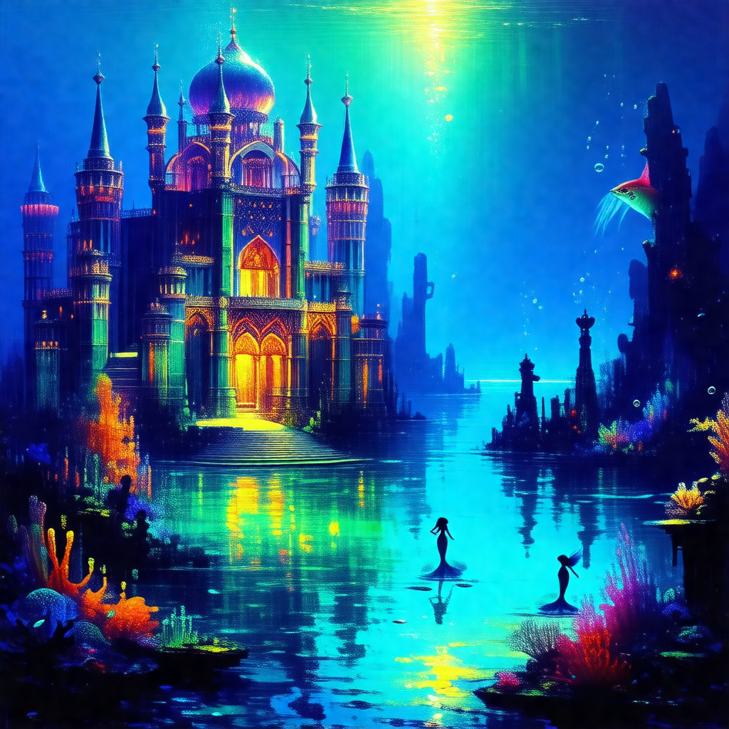 Beautifully drawn cartoon of a castle situated on a body ...