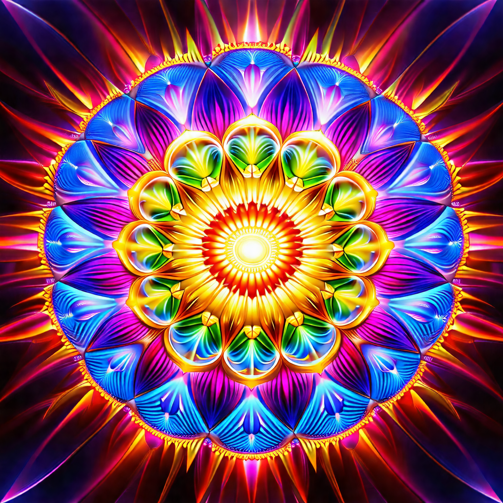 Vibrant and colorful flower with a yellow center
