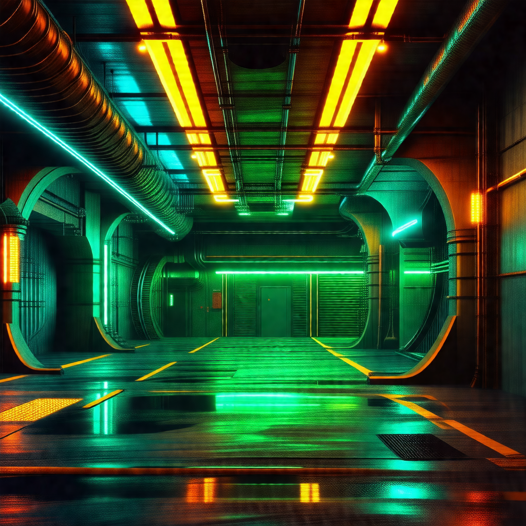 Futuristic, colorful, and well-lit tunnel