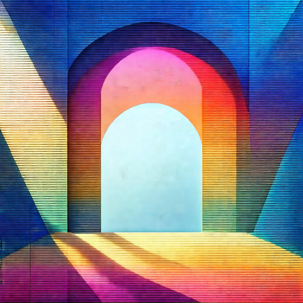 Large, colorful archway with a tunnel-like structure