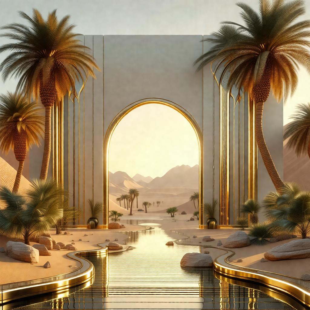 Beautifully designed palace with a large, ornate archway ...