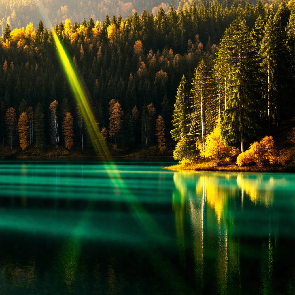 Serene scene of a lake surrounded by trees