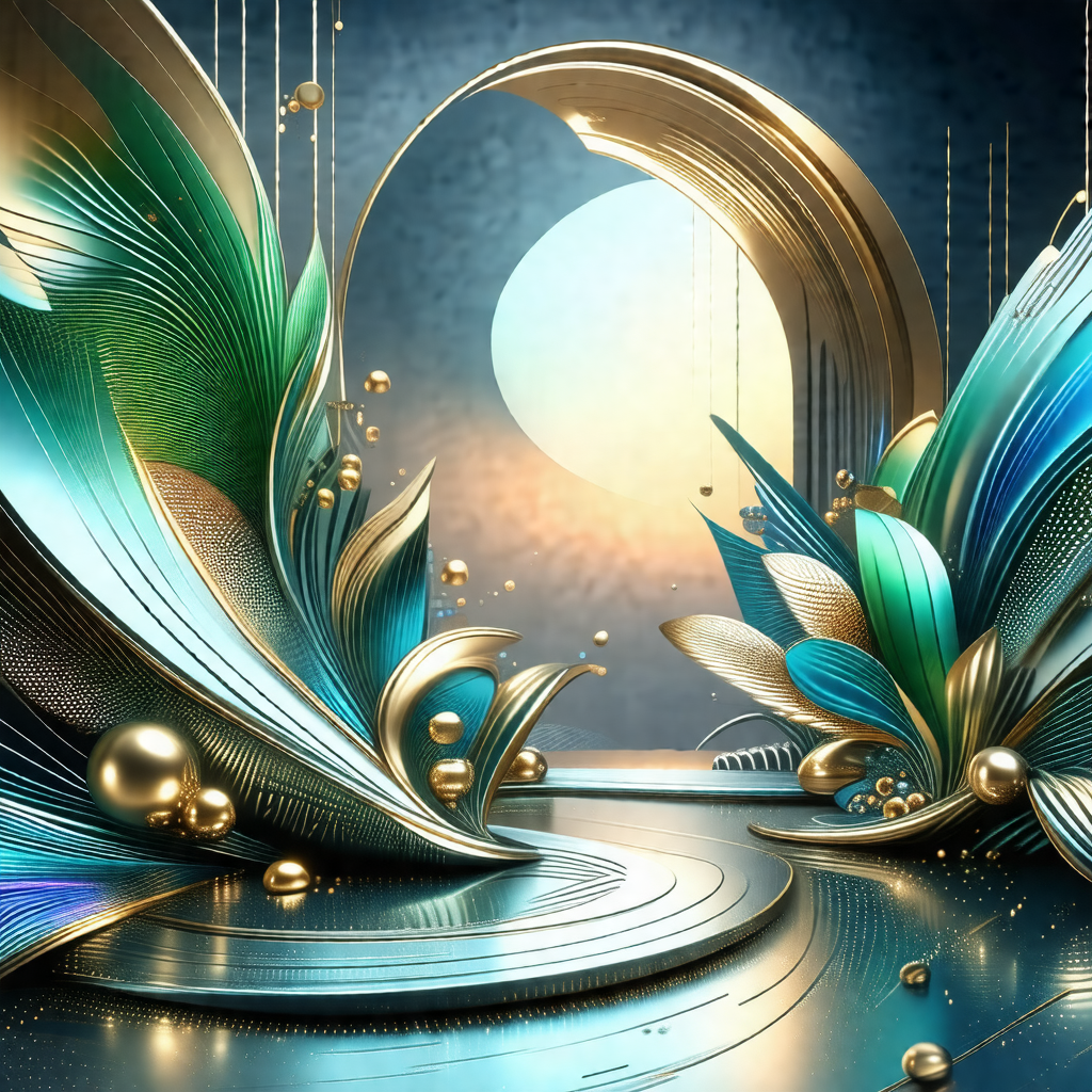Beautifully designed scene with a large, colorful flower ...